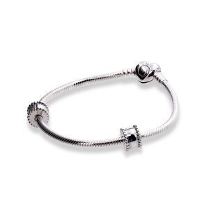Pandora Women Iconic Heart Bracelet Set with 2 Clips & 1 Charm Jewelry
